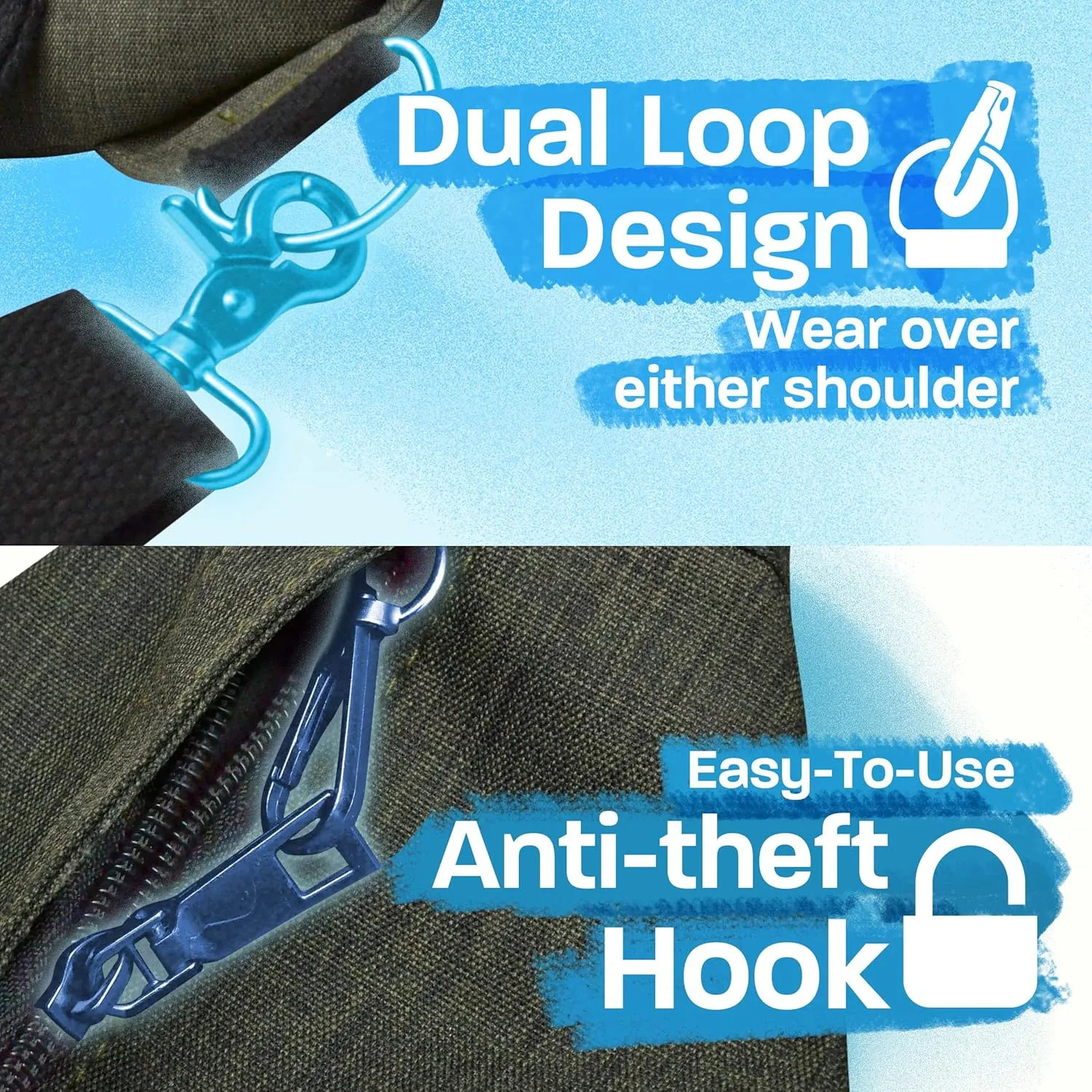 Rucksack Pickleball Bag, Anti-Theft Crossbody Sling, USB Charging Connector Port, Backpack, Backpack, Blue Camo