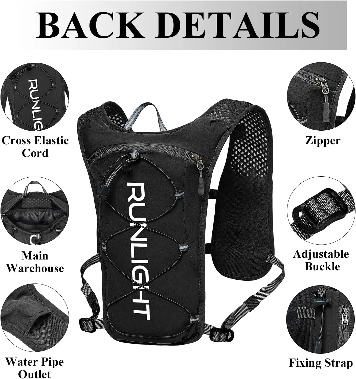 Running Vest for Women Men Lightweight Hydration Backpack Pack with 1.5L Water Bladder Bag Hydro Daypack for Hiking,Trail,Skiing,Camping,Cycling,Race,Marathon