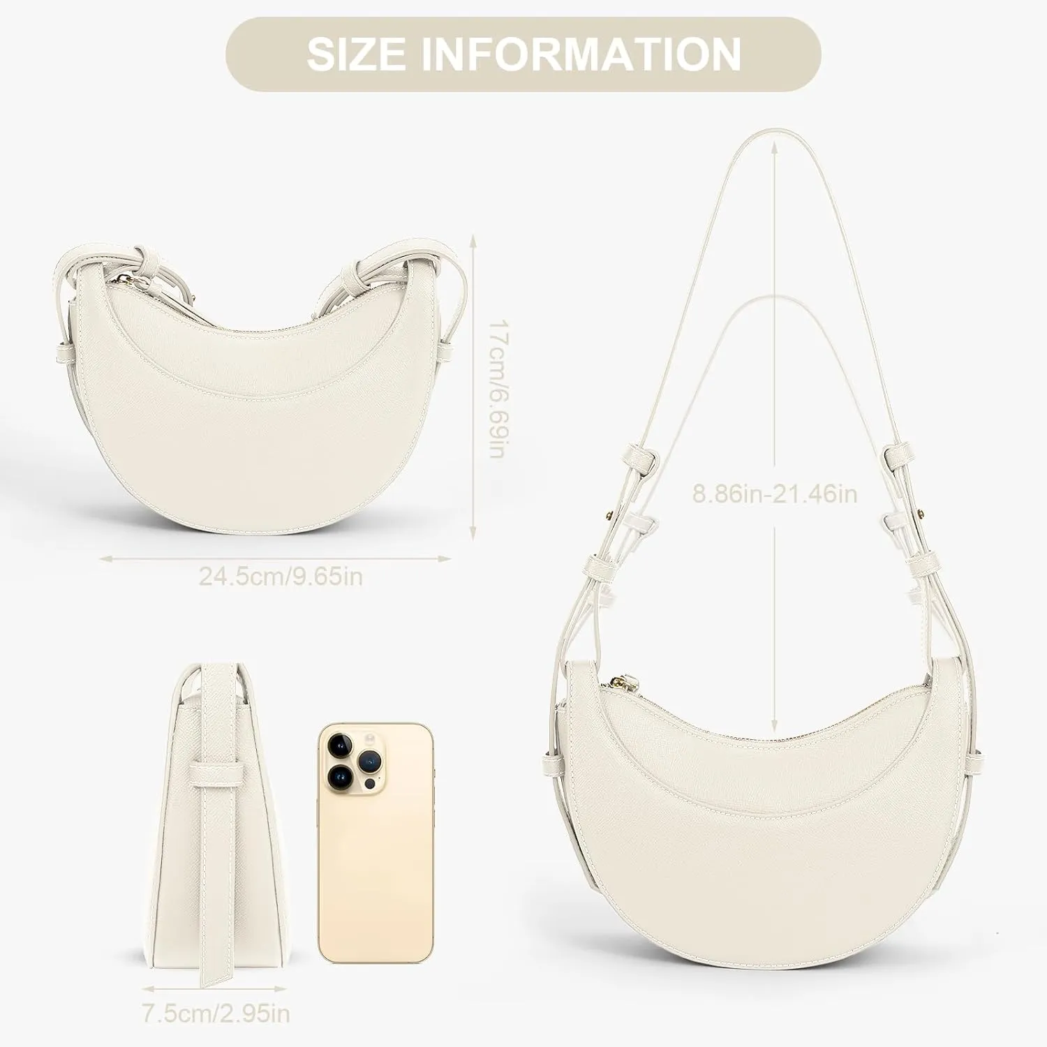 Saddle Bag for Women Shoulder Bag Crescent Purse Trendy Crossbody Bag Hobo Handbag