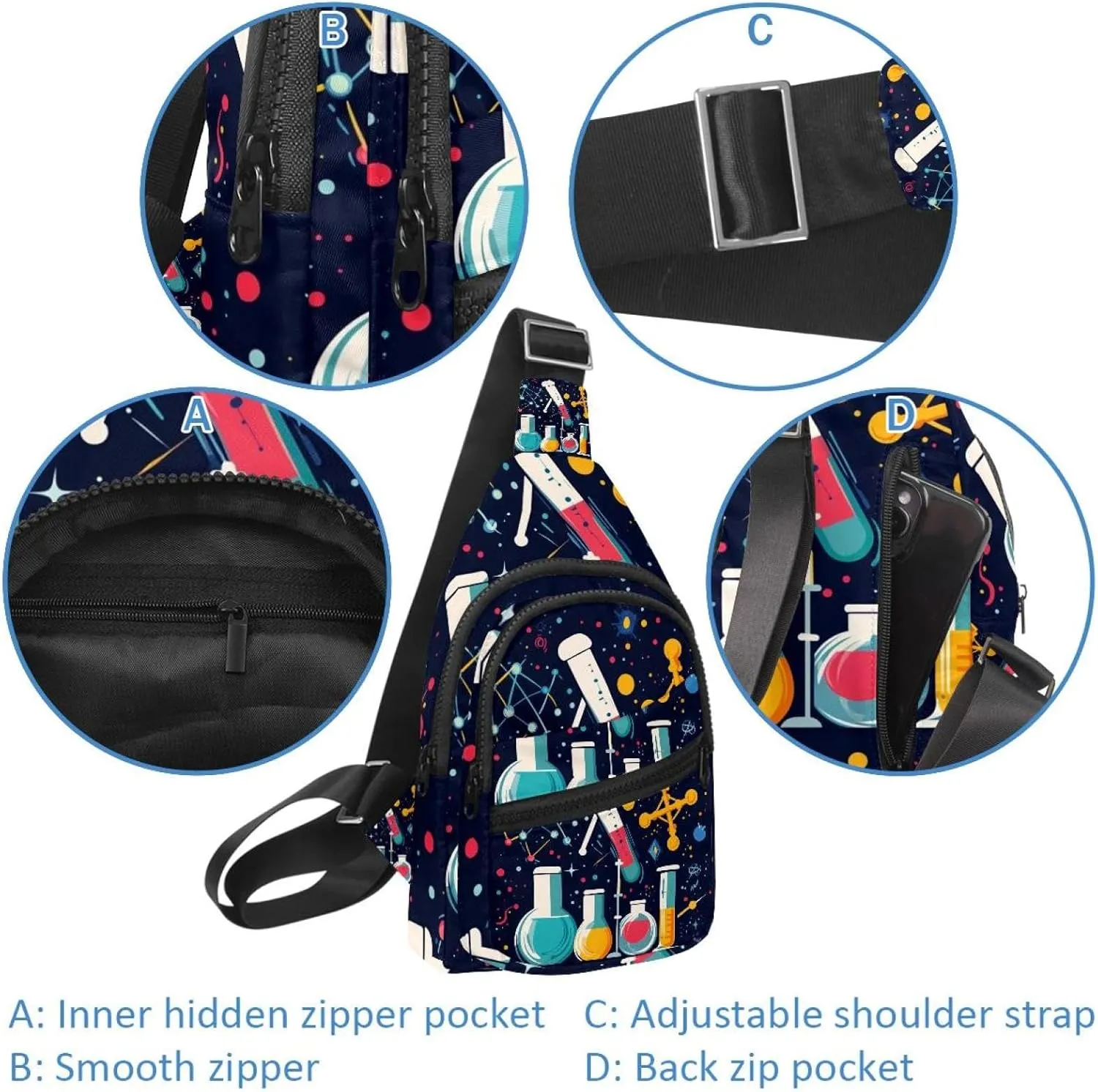 science education (1) Sling Bag, Crossbody Sling Backpack Travel Hiking Chest Bag Daypack for Purses Shoulder Bag Women Men's