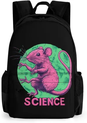 Scientific Mutant Mice Fashion Backpack Light Weight Daily Travel Hiking Laptop Shoulder Bag