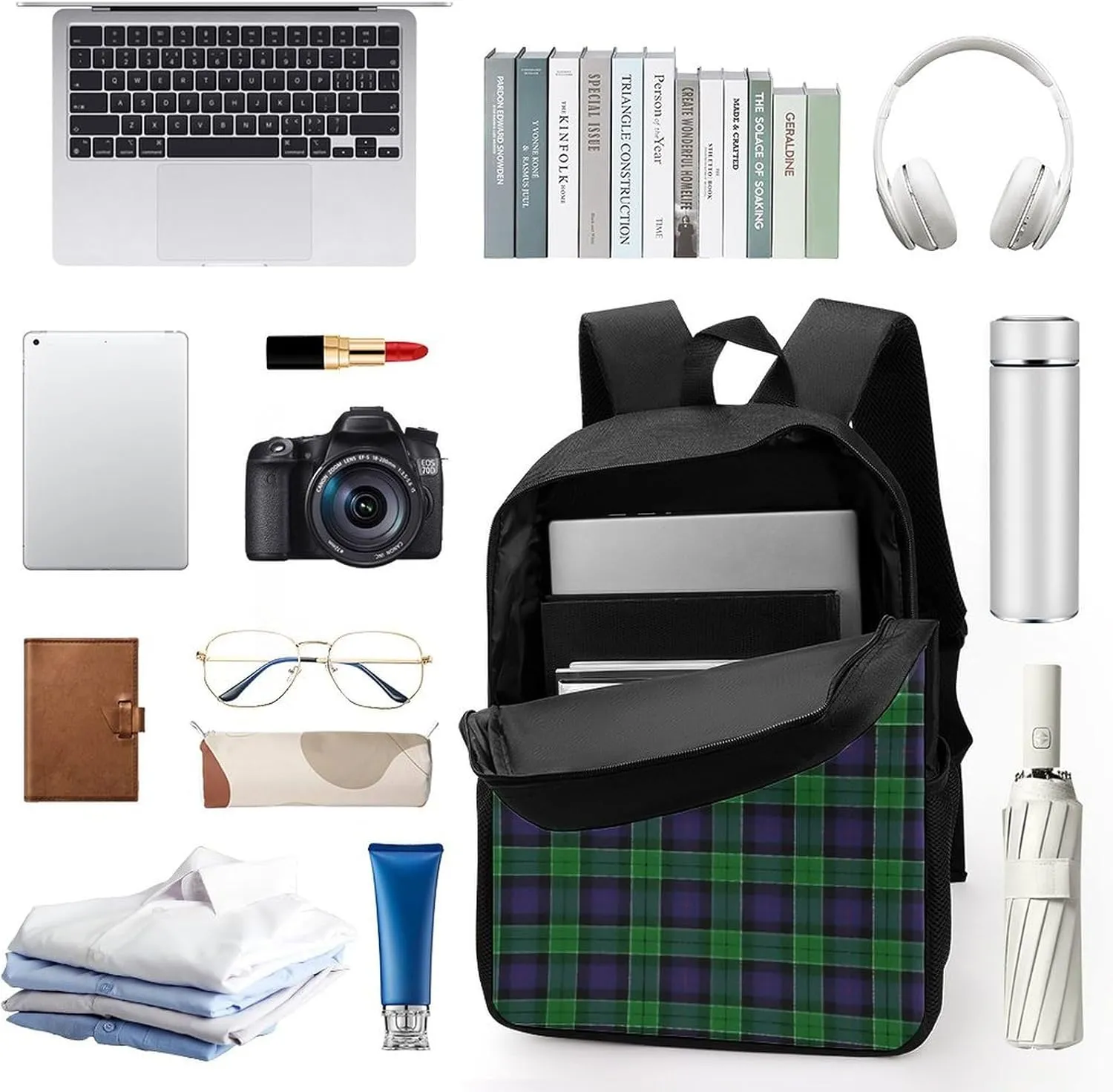 Scottish Clan Leslie Hunting Tartan Plaid Backpack Lightweight Waterproof Backpacks Laptop Backpack for Unisex Casual Travel Daypacks Large Capacity
