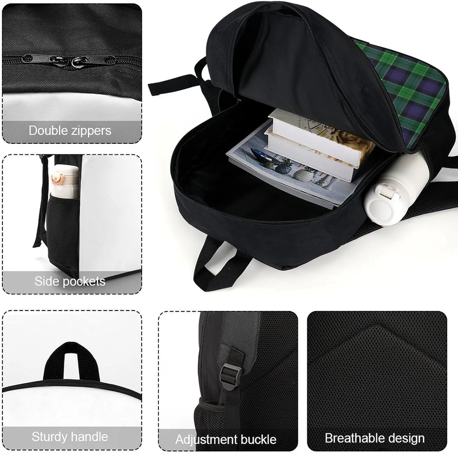Scottish Clan Leslie Hunting Tartan Plaid Backpack Lightweight Waterproof Backpacks Laptop Backpack for Unisex Casual Travel Daypacks Large Capacity