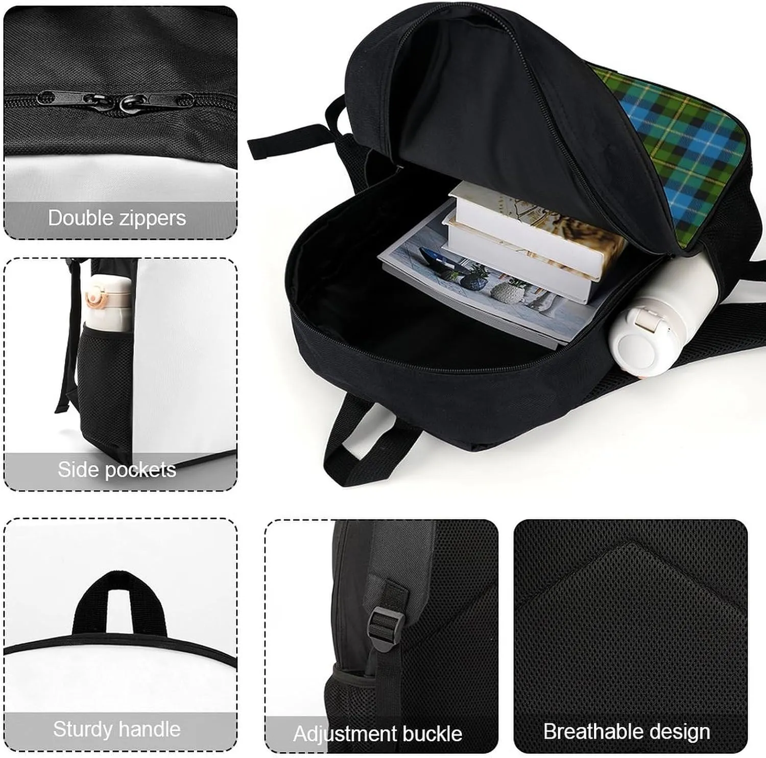Scottish Clan MacNeil Tartan Plaid Backpack Lightweight Waterproof Backpacks Laptop Backpack for Unisex Casual Travel Daypacks Large Capacity
