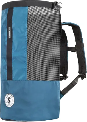 SCUBAPRO Sport 65 Mesh Dive Bag with Roll Top Closure and Side Zipper for Snorkeling and Scuba Diving Gear, Denim Blue Color Fabric