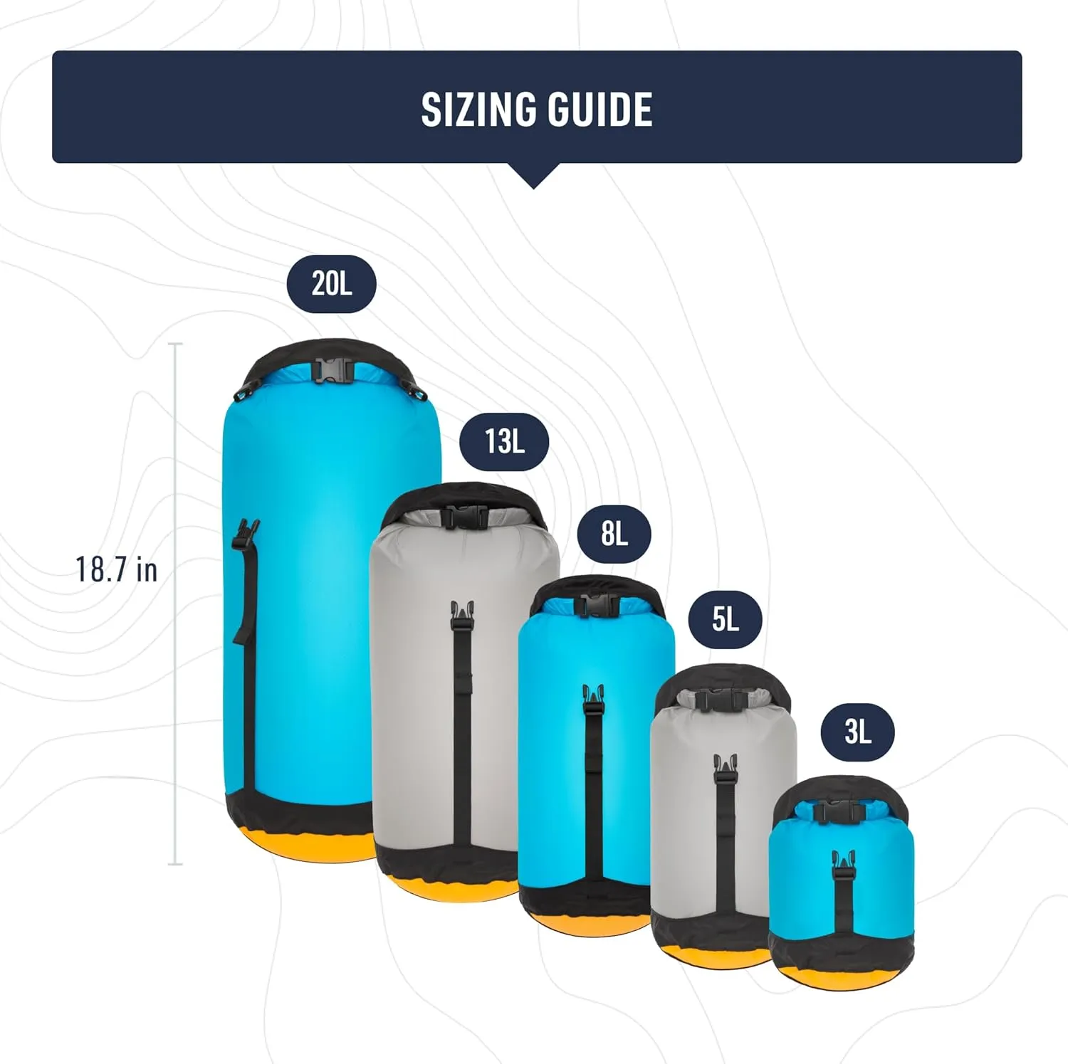 Sea to Summit eVac Ultra-Lightweight Compression Dry Bag, Waterproof Dry Storage, 20 Liter, Atoll Blue