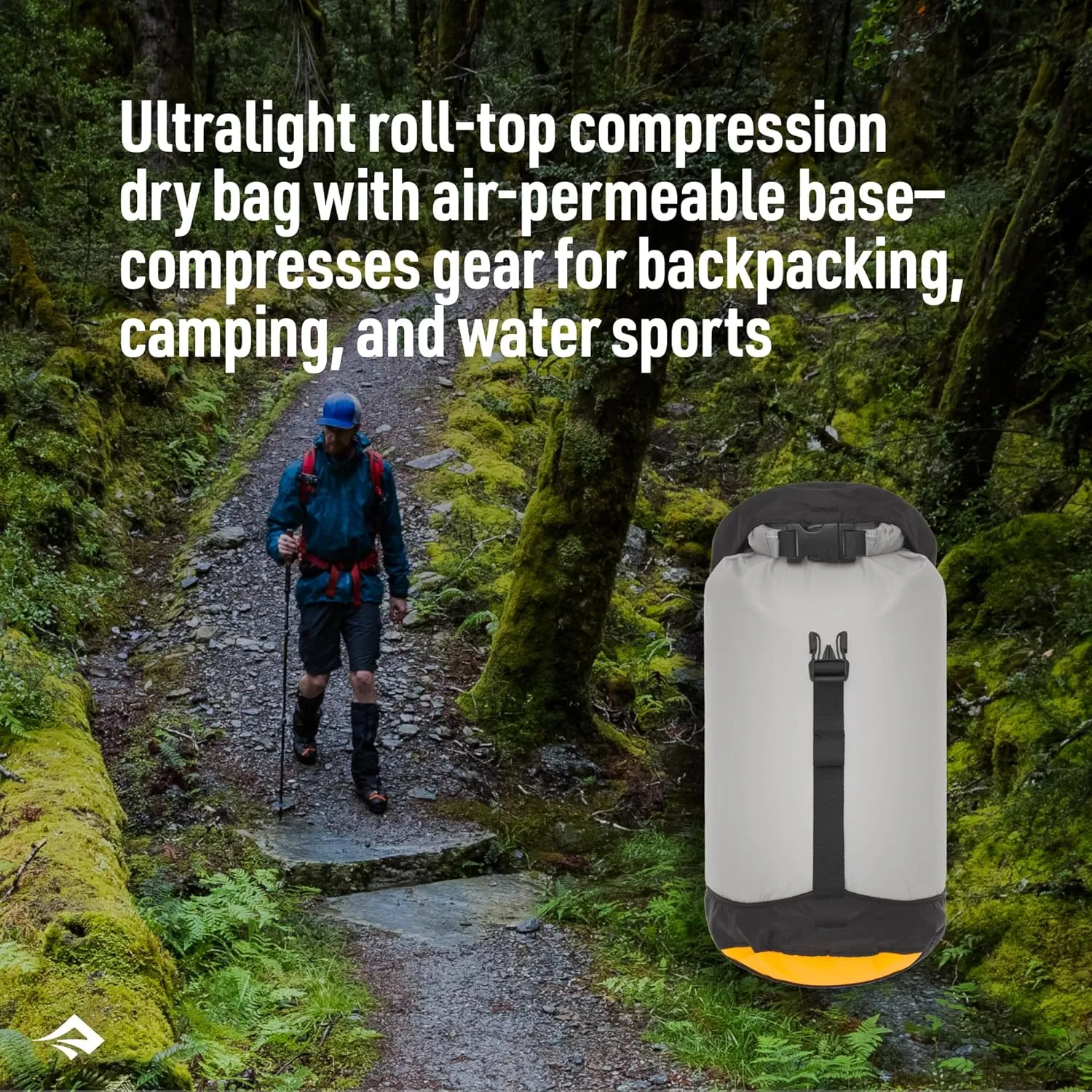Sea to Summit eVac Ultra-Lightweight Compression Dry Bag, Waterproof Dry Storage, 3 Liter, High Rise Grey