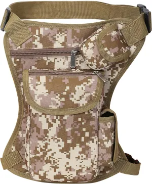 SEALINF Canvas Waist Bag Fanny Pack Racing Drop Leg Bag Motorcycle Outdoor Bag