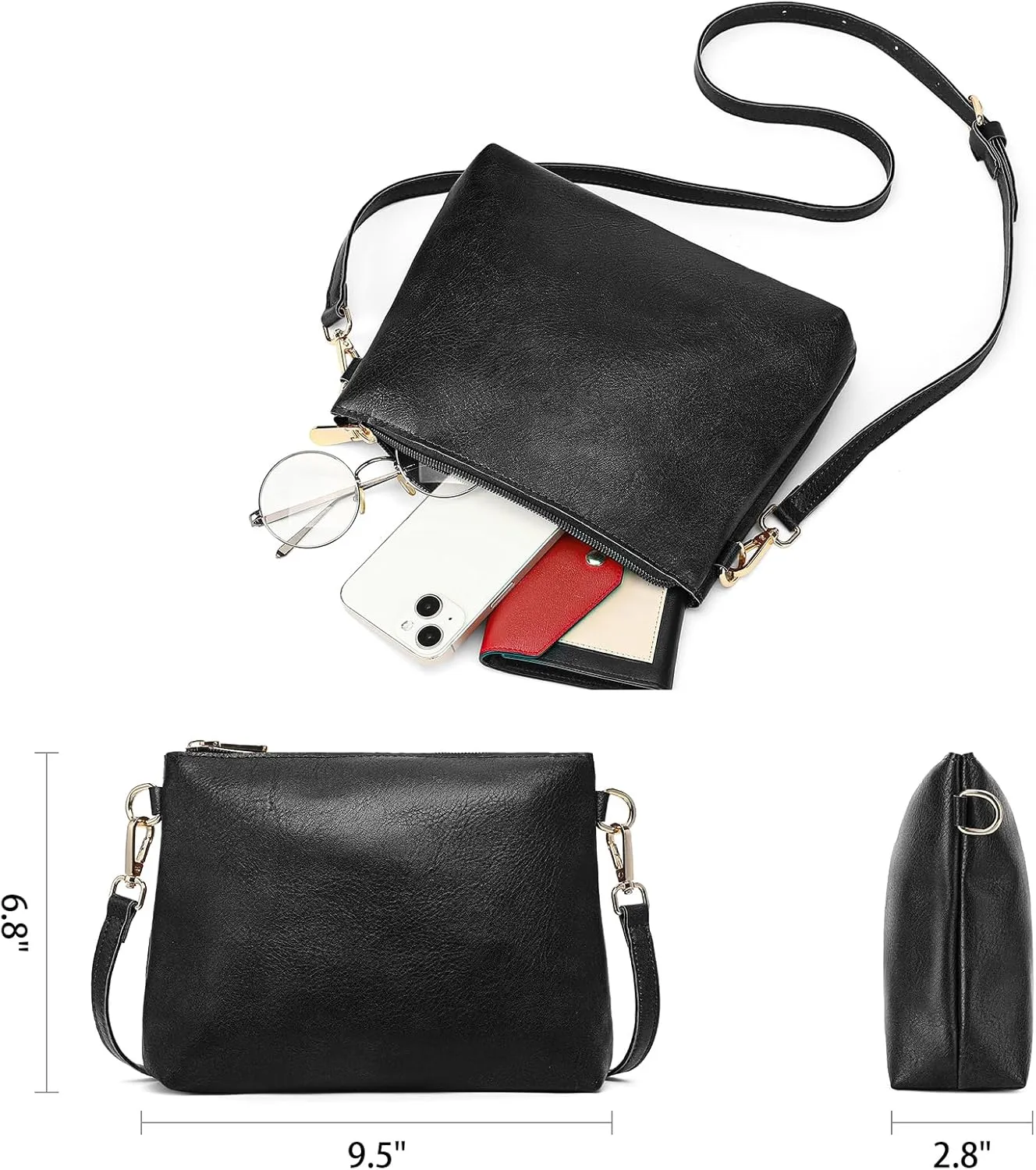 SENDEFN Leather Tote Bag for Women Work Shoulder Bag Large Top Handle Handbags and Ladies Travel Purse with Zipper Pocket