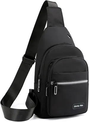 Seoky Rop Sling Bag Crossbody Backpack for Men Women Multipurpose Chest Shoulder Bag for Travel Hiking Daypack Black