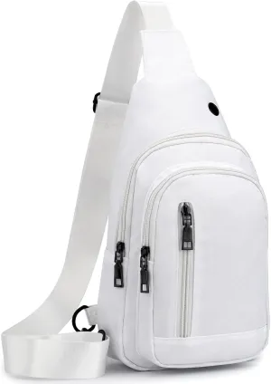 Seoky Rop Sling Bag Crossbody Backpack for Men Women Small Purse Chest Shoulder Bag for Travel Hiking Daypack White