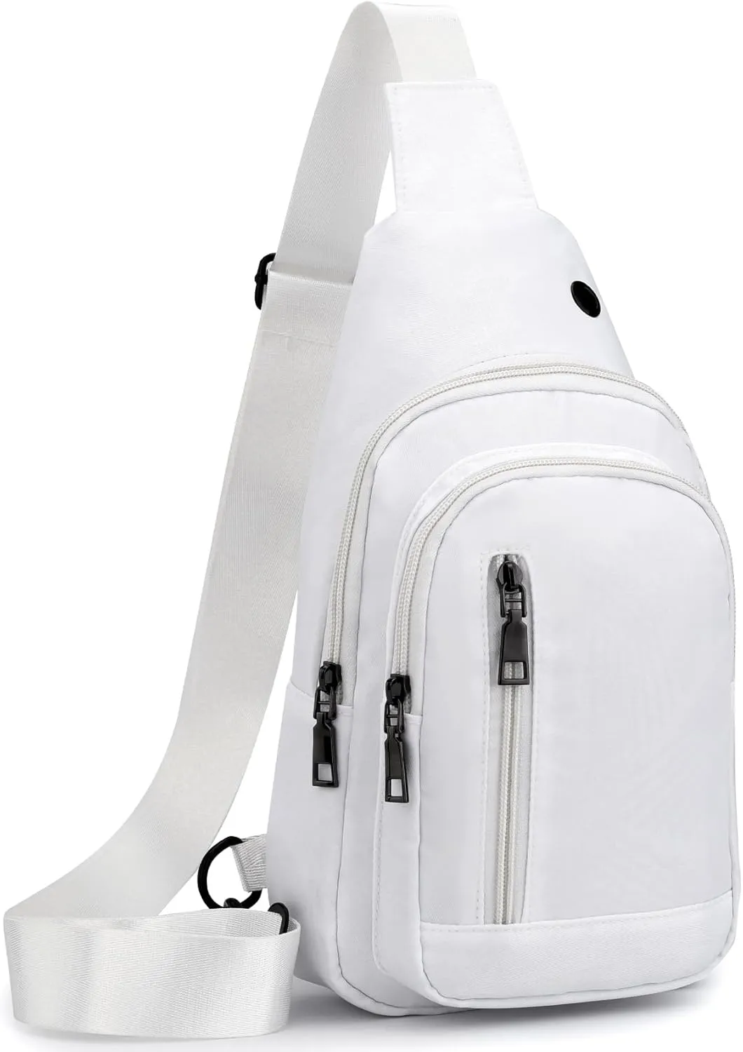 Seoky Rop Sling Bag Crossbody Backpack for Men Women Small Purse Chest Shoulder Bag for Travel Hiking Daypack White