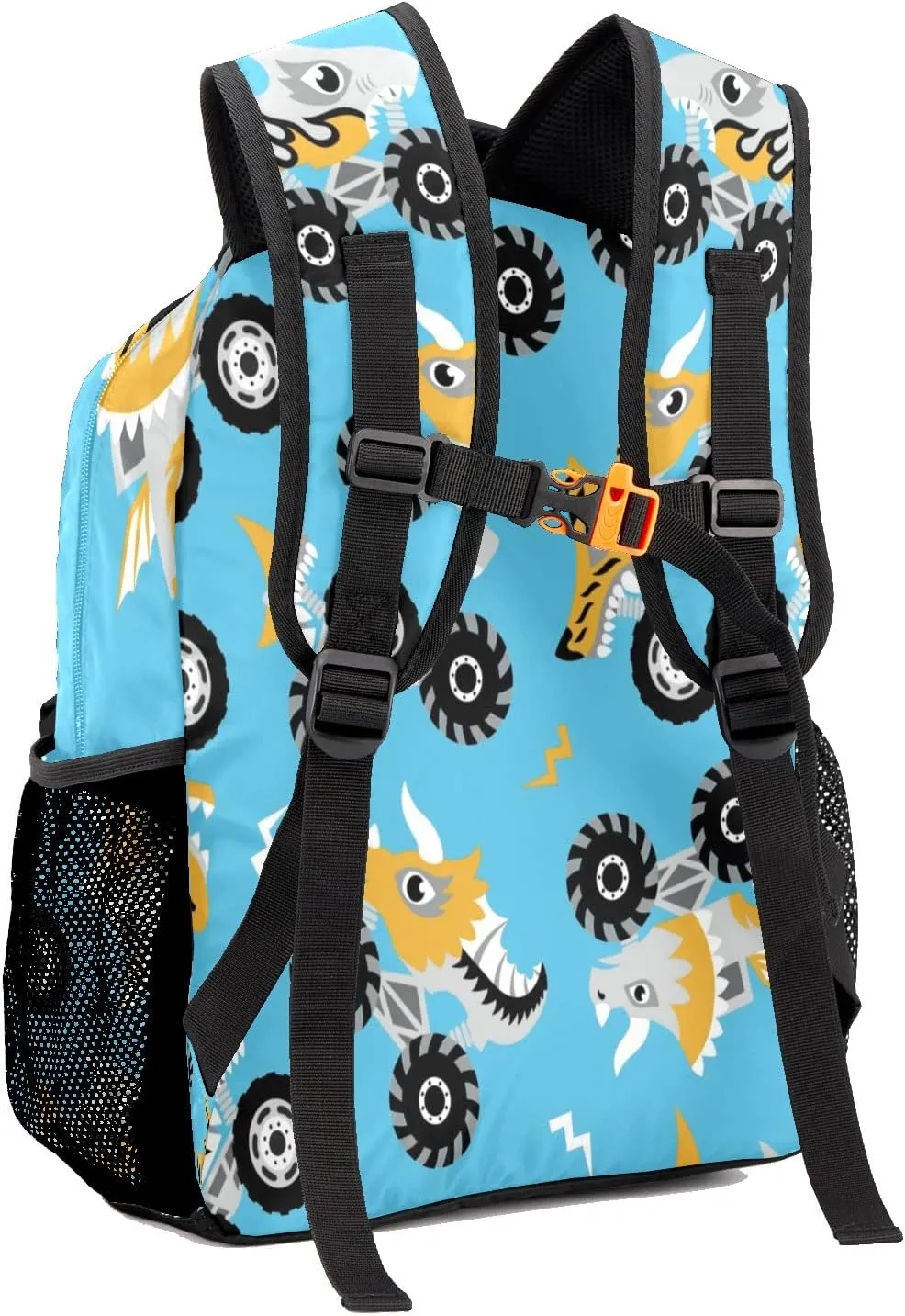 Shark Monster Cars Personalized Kids School Backpack Custom for Boys Girls Primary Daypack School Bookbag Travel Bag
