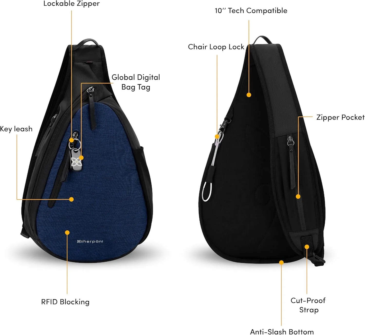Sherpani Esprit, Anti Theft Sling Bag, Sling Backpack, Crossbody Backpack, Fits 10 inch Tablet