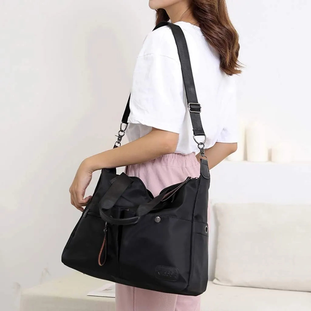 Shopping Fashion Large Capacity Bags Messenger Single Travel Bag Shoulder Messenger Bags Water Proof (Black, One Size)