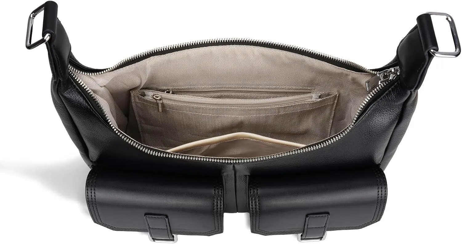Shoulder Bag for Women, Black Toto Bags with Zipper Closure (#Black)
