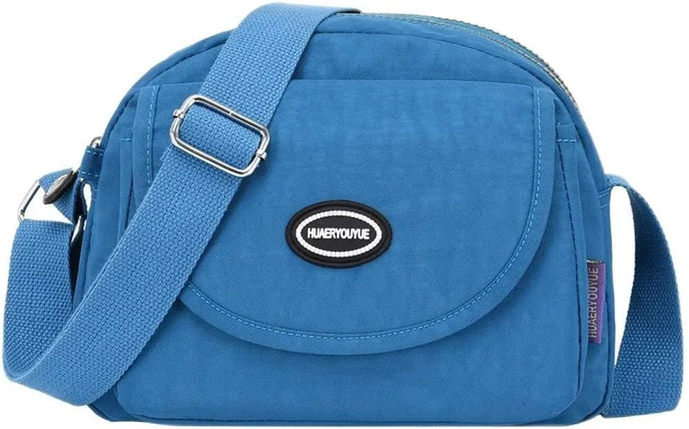 Shoulder Handbag Shopping Nylon Daily Women Bag Elegant Messenger Bags Mens Messenger Bags Leather (Blue, One Size)