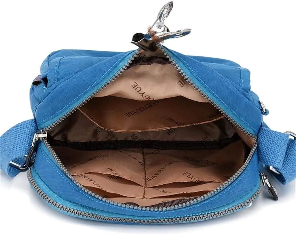 Shoulder Handbag Shopping Nylon Daily Women Bag Elegant Messenger Bags Mens Messenger Bags Leather (Blue, One Size)