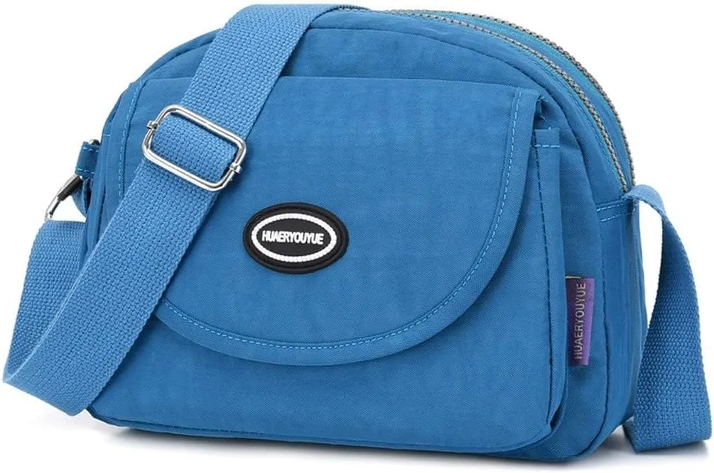 Shoulder Handbag Shopping Nylon Daily Women Bag Elegant Messenger Bags Mens Messenger Bags Leather (Blue, One Size)