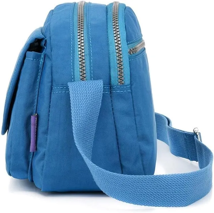 Shoulder Handbag Shopping Nylon Daily Women Bag Elegant Messenger Bags Mens Messenger Bags Leather (Blue, One Size)