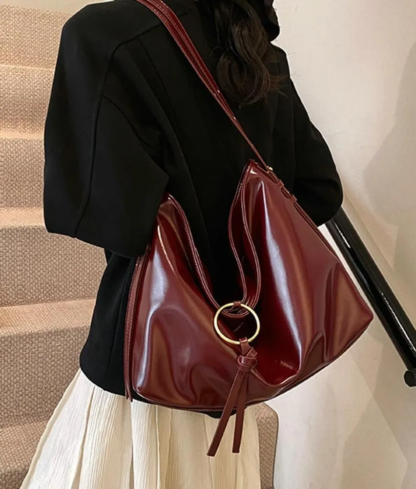 Shoulder Purse Hobo Bag for Women Soft Vegan Leather Shoulder Handbag Slouchy Tote Crossbody Bag Y2K Handbags