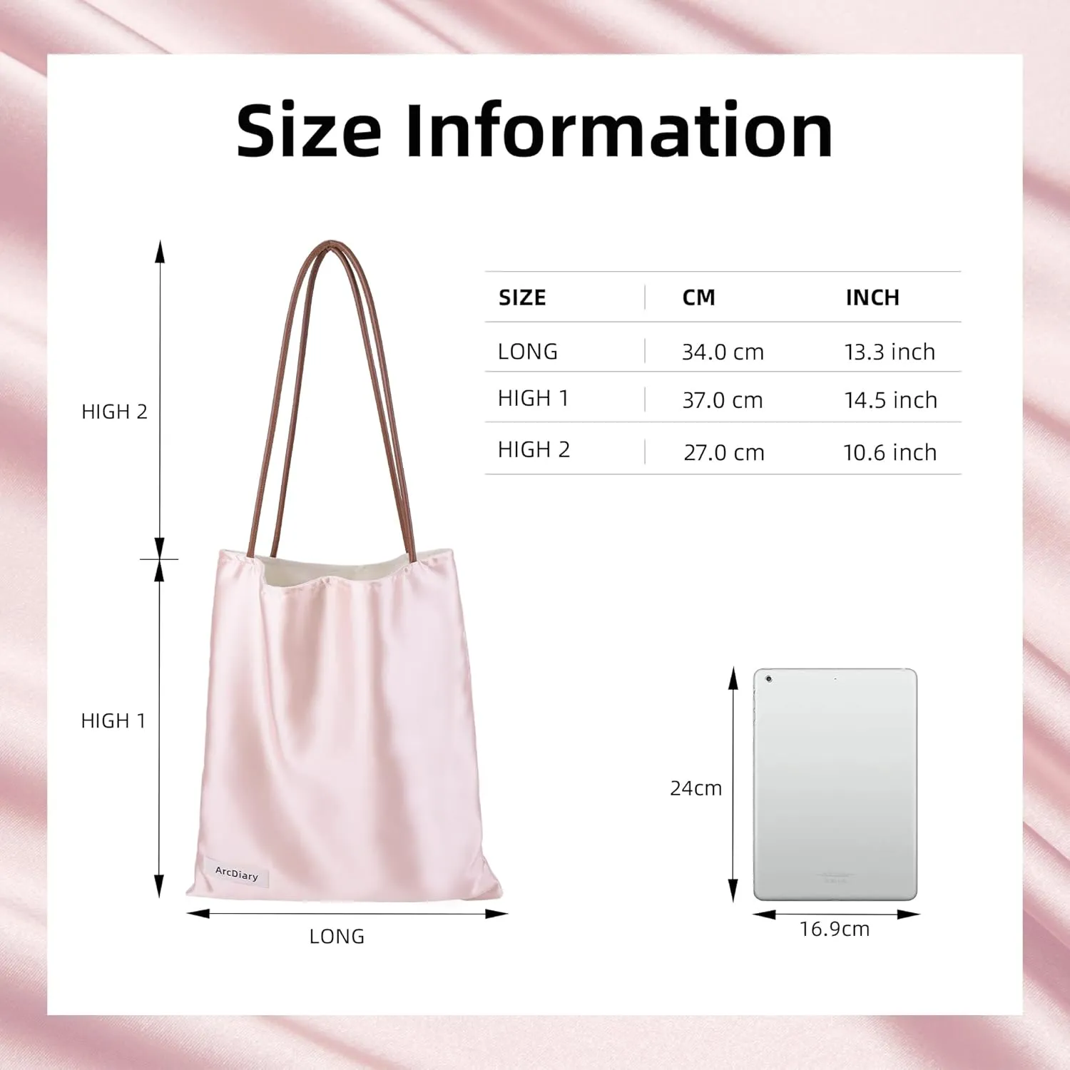 Silk Hobo Bags for Women,Casual Tote Bag,Large Capacity Shoulder Handbags with Inner Pockets