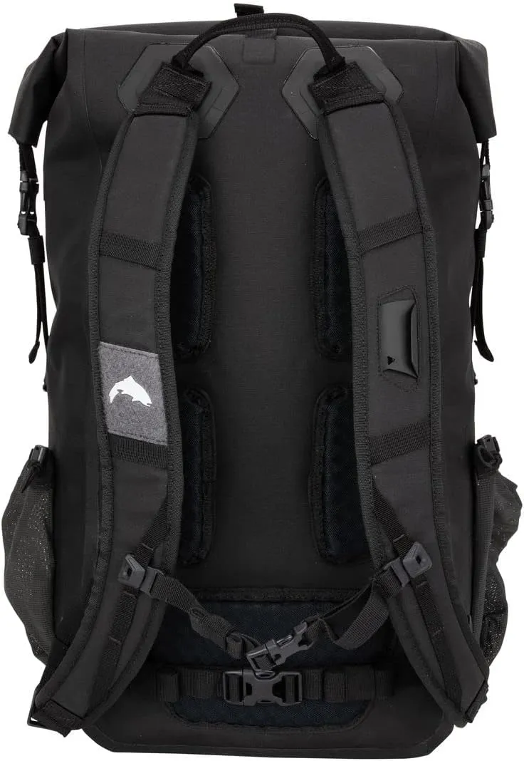 Simms Dry Creek Roll Top Backpack, Waterproof Bag, Black