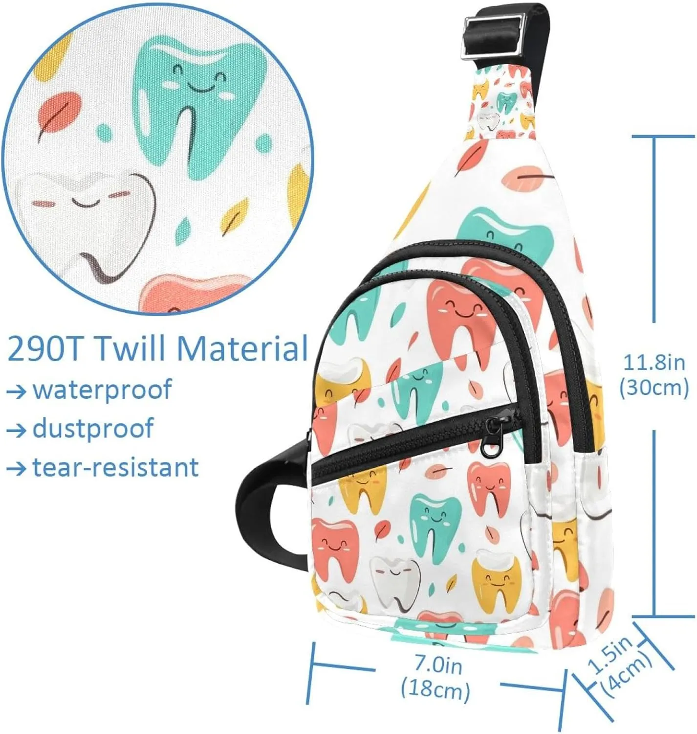 simple daily dental care (3) Sling Backpack Bag
