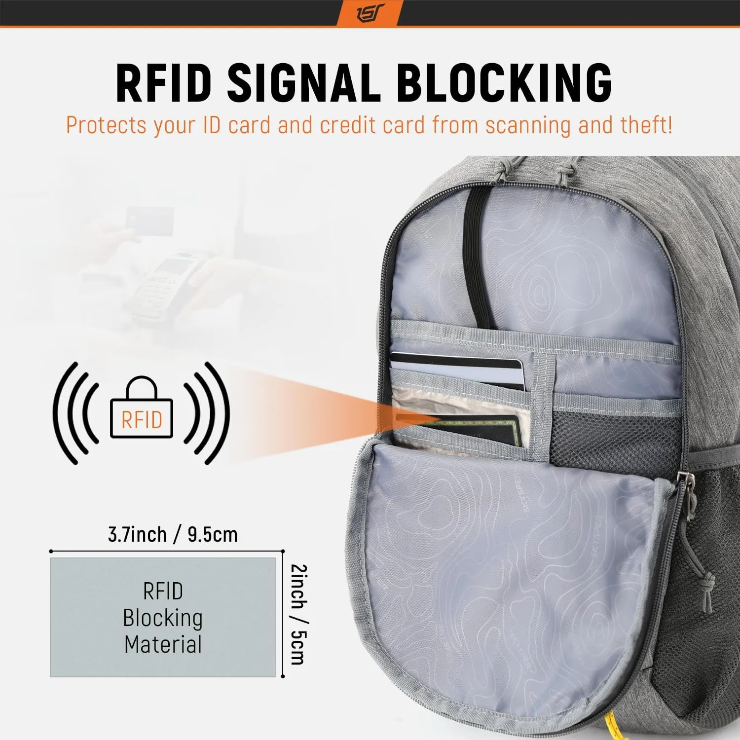 SKYSPER Sling Backpack with RFID Pocket Lightweight Crossbody Bag for Hiking Travel Shoulder Chest Bag for Men Women