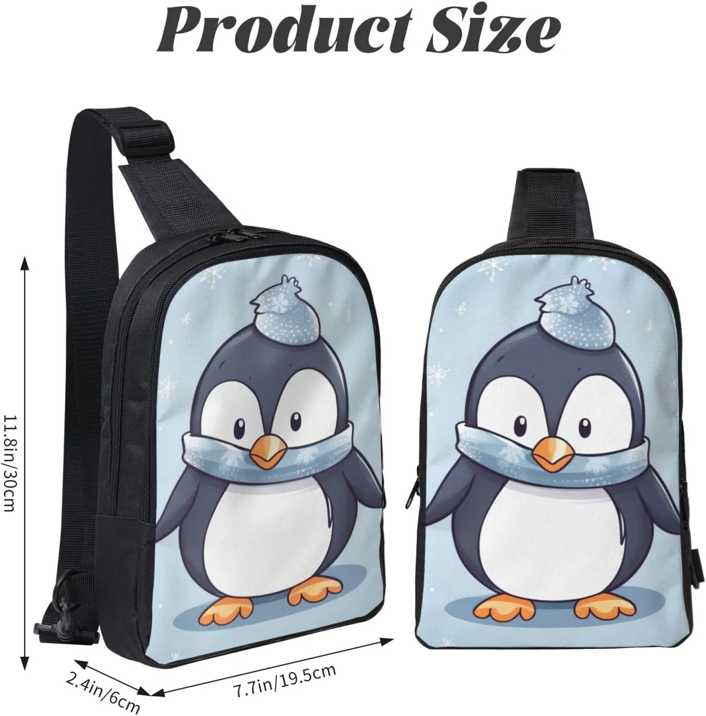Sling Backpack Crossbody Sling Bag for Men Women Cross Chest Bag Cute Penguin Shoulder Bag Travel Hiking Daypack