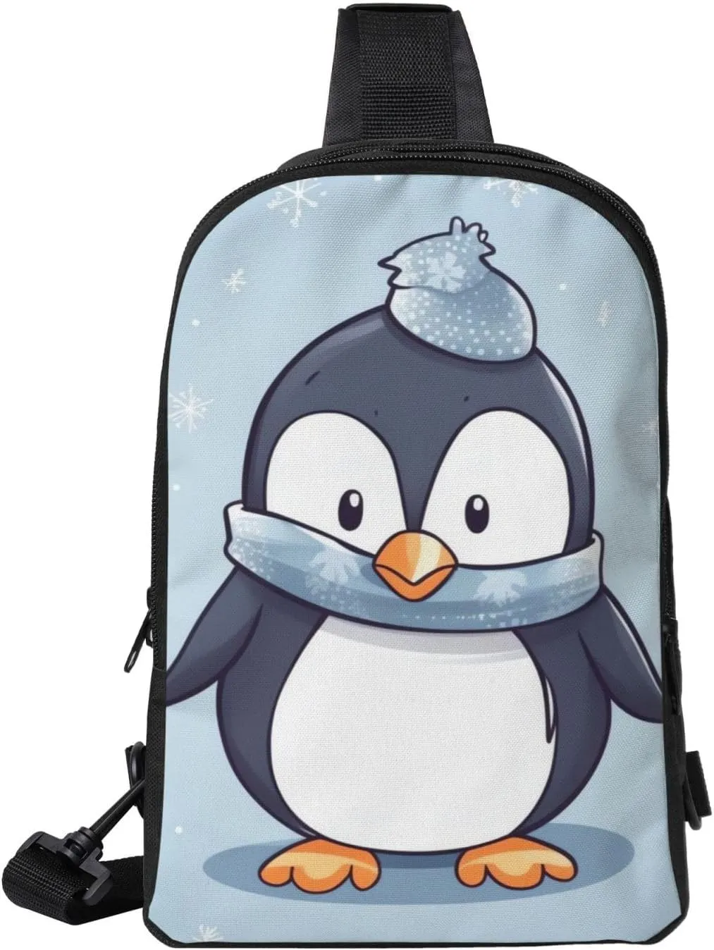 Sling Backpack Crossbody Sling Bag for Men Women Cross Chest Bag Cute Penguin Shoulder Bag Travel Hiking Daypack
