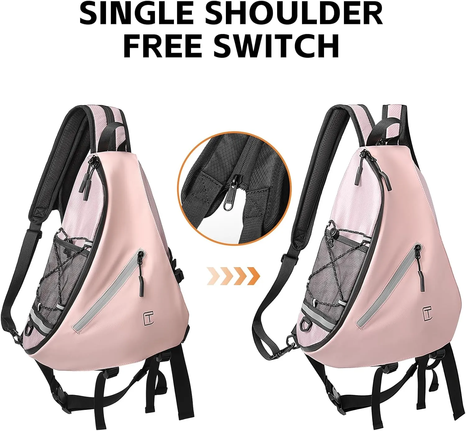 Sling Bag Crossbody Backpack,Over Shoulder Daypack Casual Cross Chest Side Pack, Women Multipurpose Travel Hiking Sport Bag