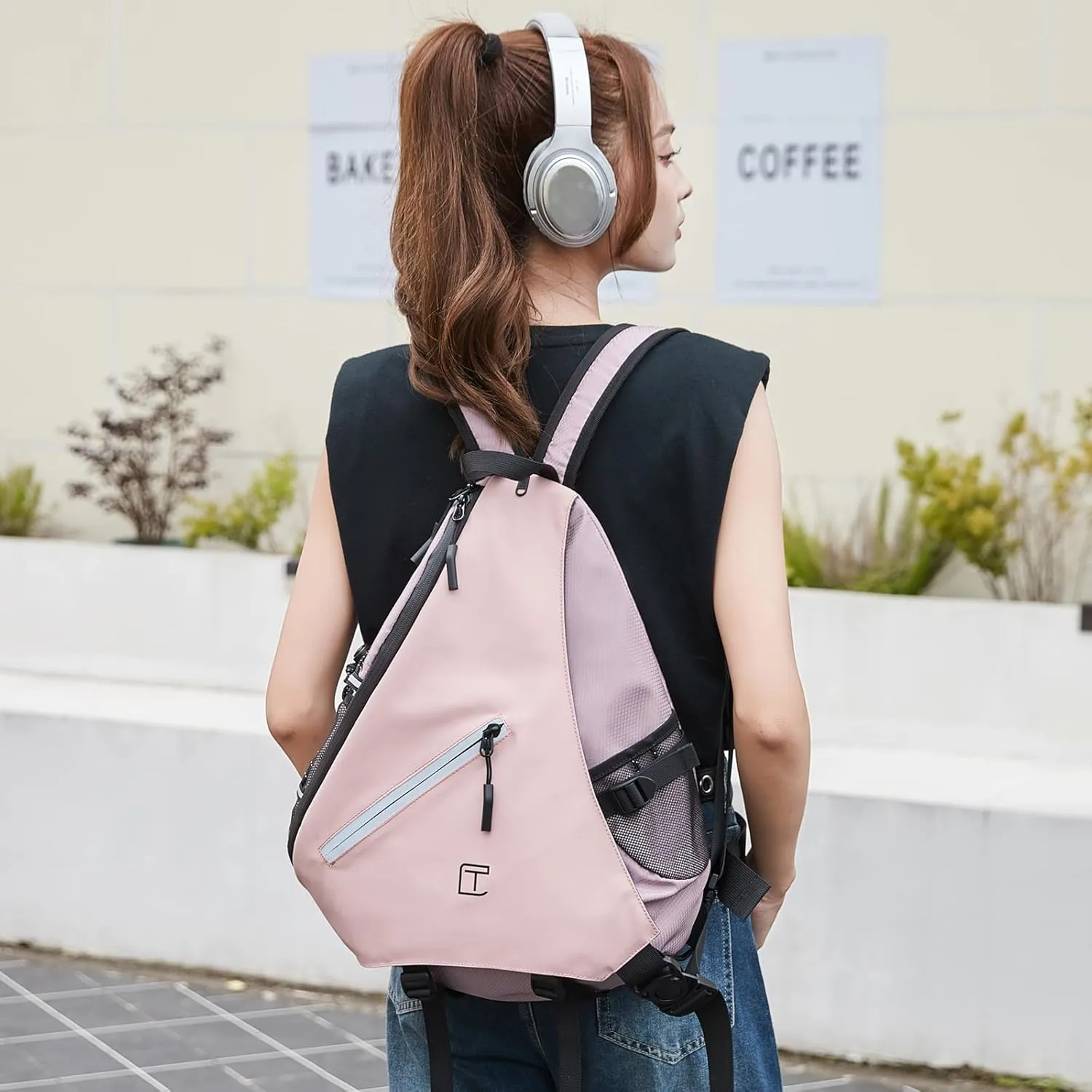 Sling Bag Crossbody Backpack,Over Shoulder Daypack Casual Cross Chest Side Pack, Women Multipurpose Travel Hiking Sport Bag