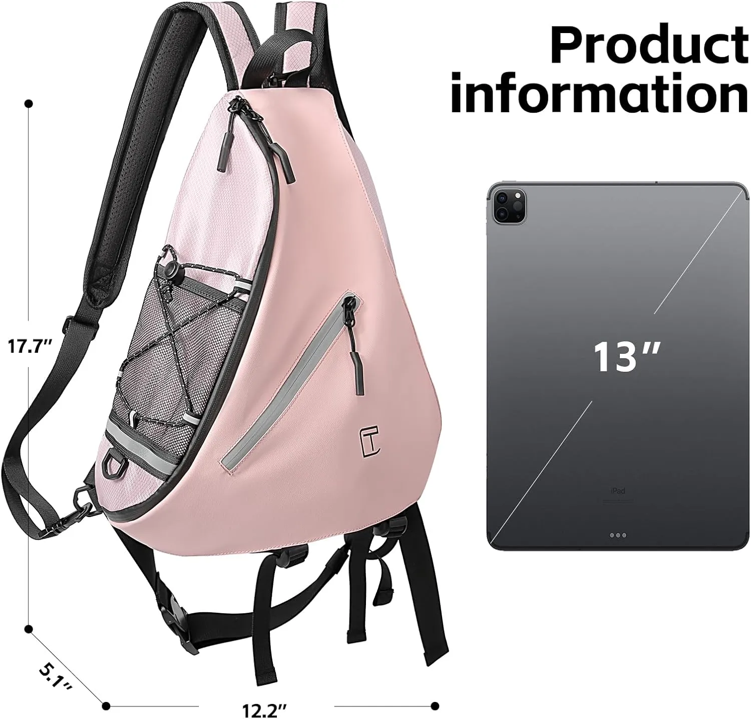 Sling Bag Crossbody Backpack,Over Shoulder Daypack Casual Cross Chest Side Pack, Women Multipurpose Travel Hiking Sport Bag