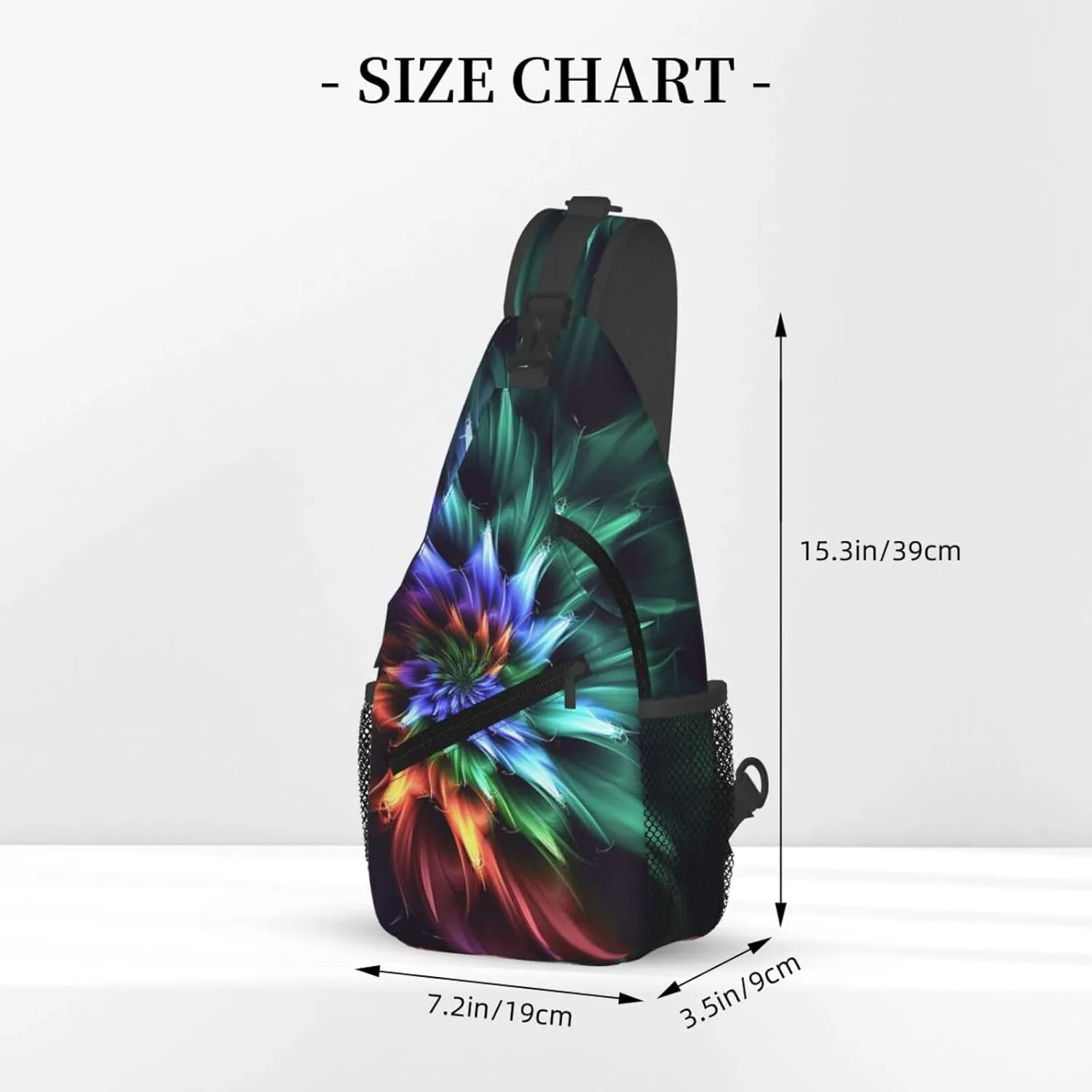 Sling Bag Crossbody Sling Backpack for Men Women Abstract Flower Cross Chest Bag Travel Hiking Daypack