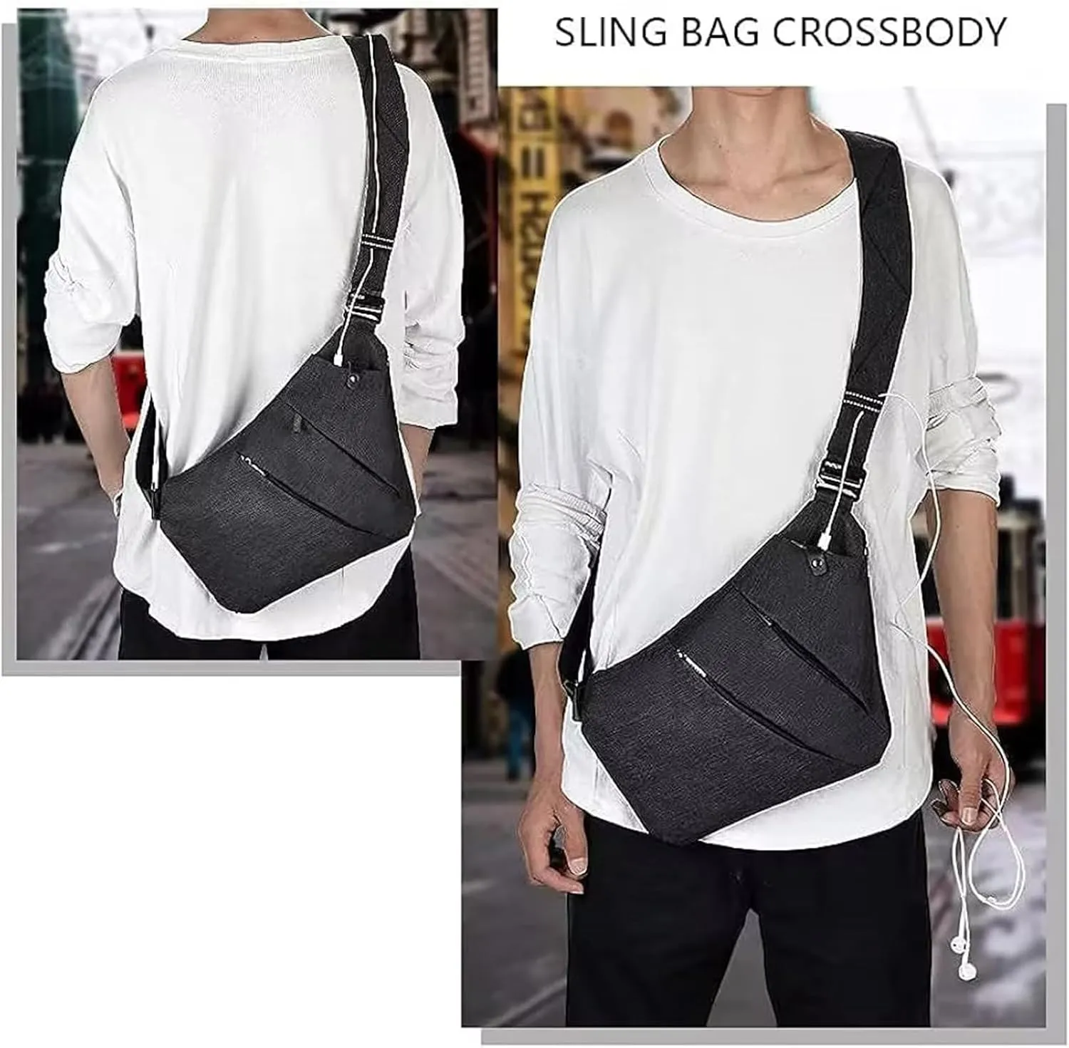 Sling Bag for Men, Crossbody Bag Shoulder Bag for Men Anti-theft Bag for Travel Casual