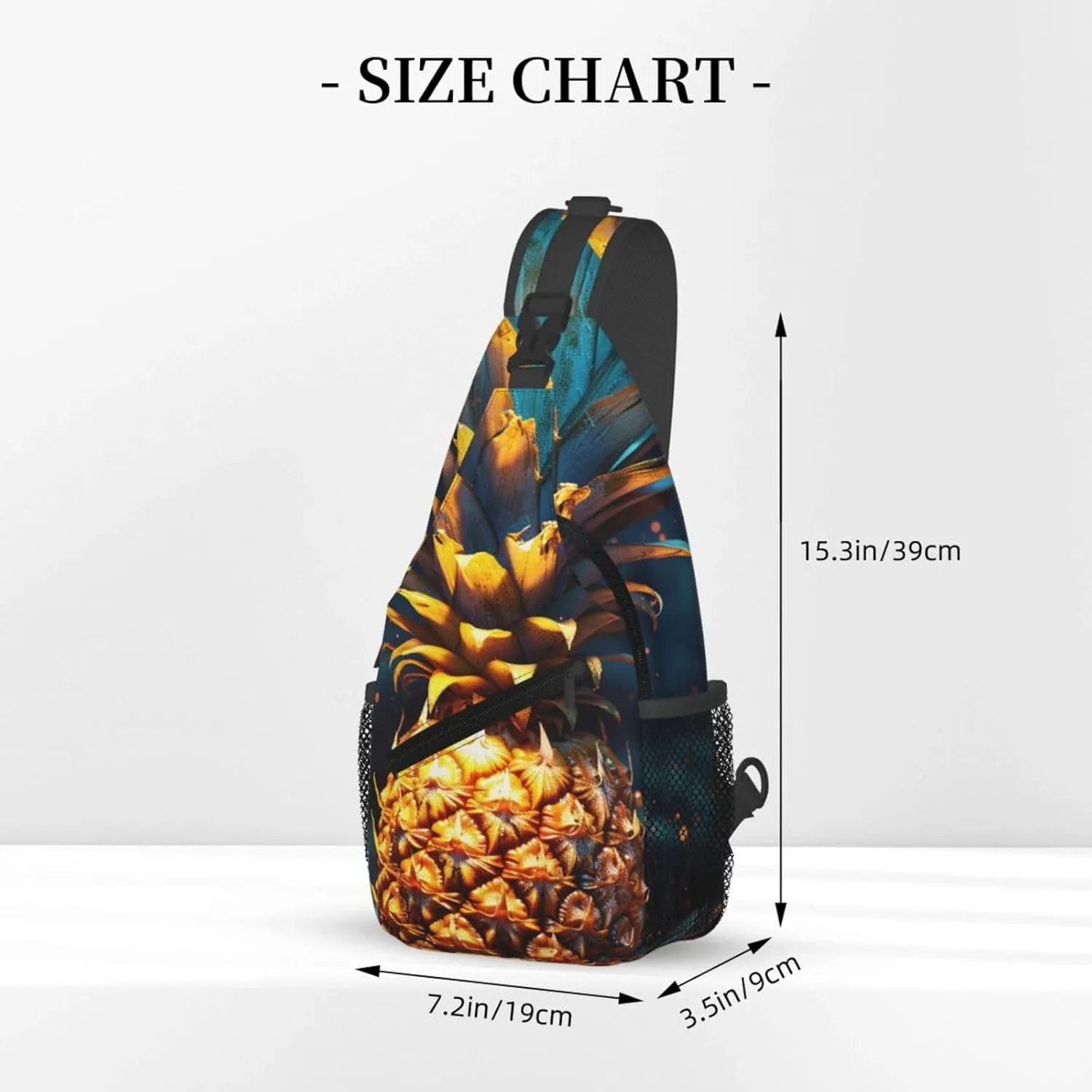 Sling Bag for Women Men Crossbody Bag Sling Backpack Flickering Pineapple Cross Body Bag Adjustable Chest Bag