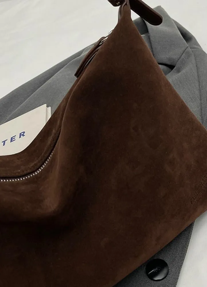 Slouchy Crossbody Purses for Women Retro Suede Shoulder Bag Hobo Bag Vintage Satchel Handbag Office Tote Purses Square Bag
