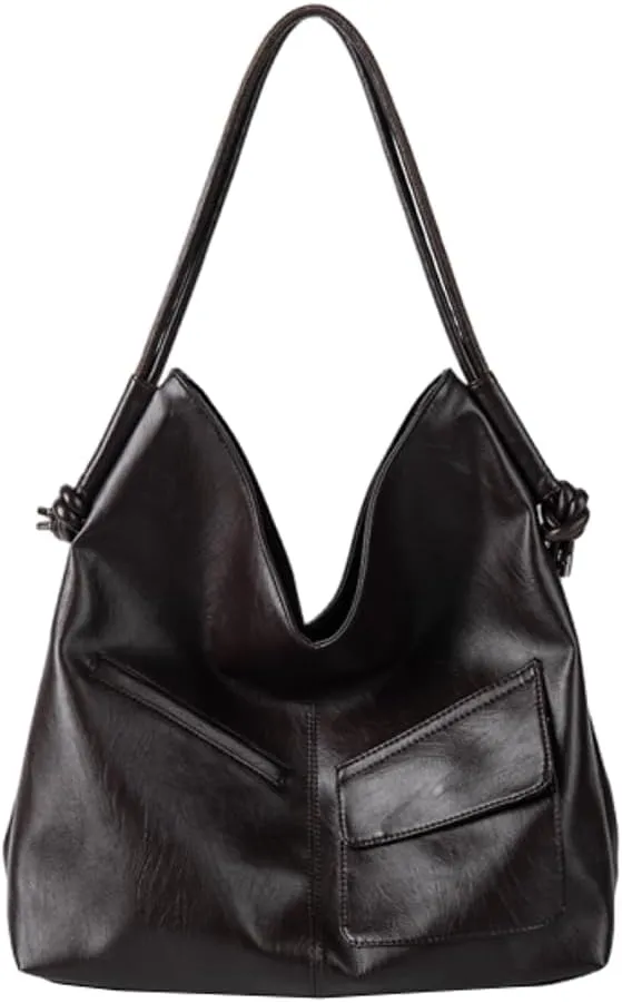 Slouchy Hobo Bags for Women Soft PU Leather Shoulder Bag Large Crossbody Purse Ladies Top Handle Work Travel Tote Handbag