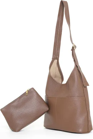 Slouchy Hobo Bags for Women - Soft Vegan Leather Large Tote Handbag with Coin Purse, Trendy Crossbody Shoulder Bag for Work