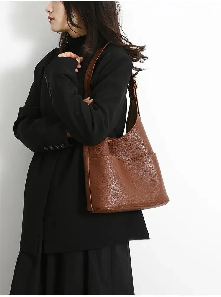 Slouchy Hobo Bags for Women - Soft Vegan Leather Large Tote Handbag with Coin Purse, Trendy Crossbody Shoulder Bag for Work