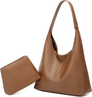 Slouchy Hobo Bags for Women Tote Bag Retro PU Leather Crossbody Bag Soft Shoulder Purses Handbags Large Capacity 2pcs