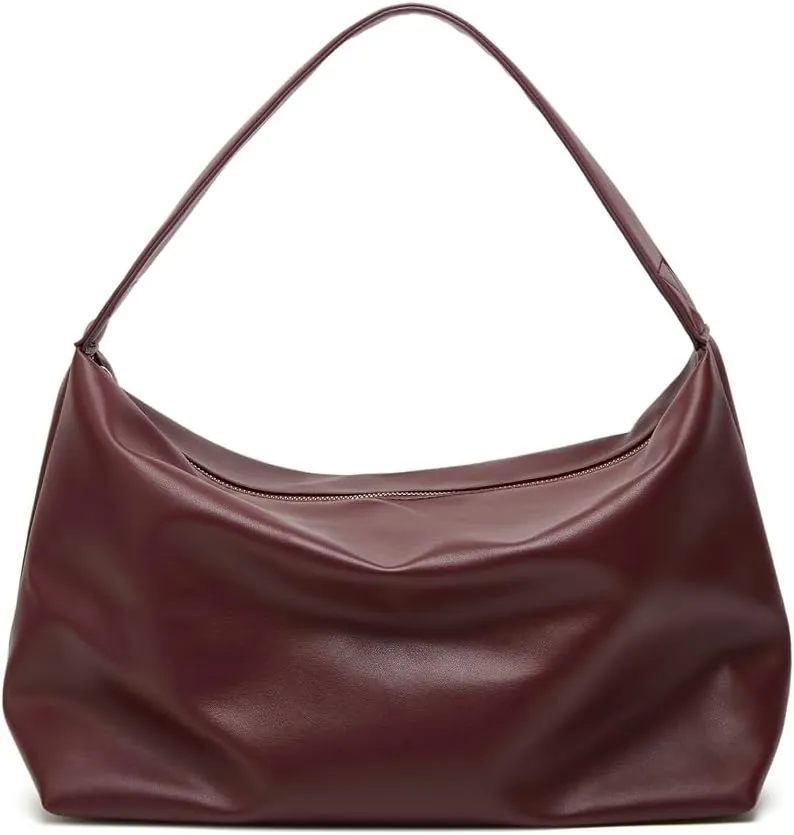Slouchy Hobo Purses Women 2025 Trendy Spring Soft PU Leather Shoulder Bag Satchel Tote Handbags Travel Work Purse