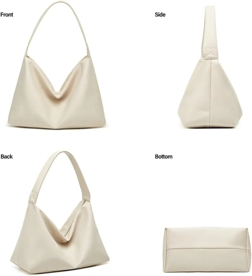 Slouchy Hobo Purses Women 2025 Trendy Spring Soft PU Leather Shoulder Bag Satchel Tote Handbags Travel Work Purse
