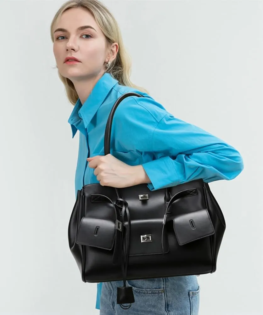 Slouchy PU Leather Tote Bag Crescent Crossbody Purse Women Trendy Hobo Bags Shoulder Satchel Bag Top Handle Tote Handbag