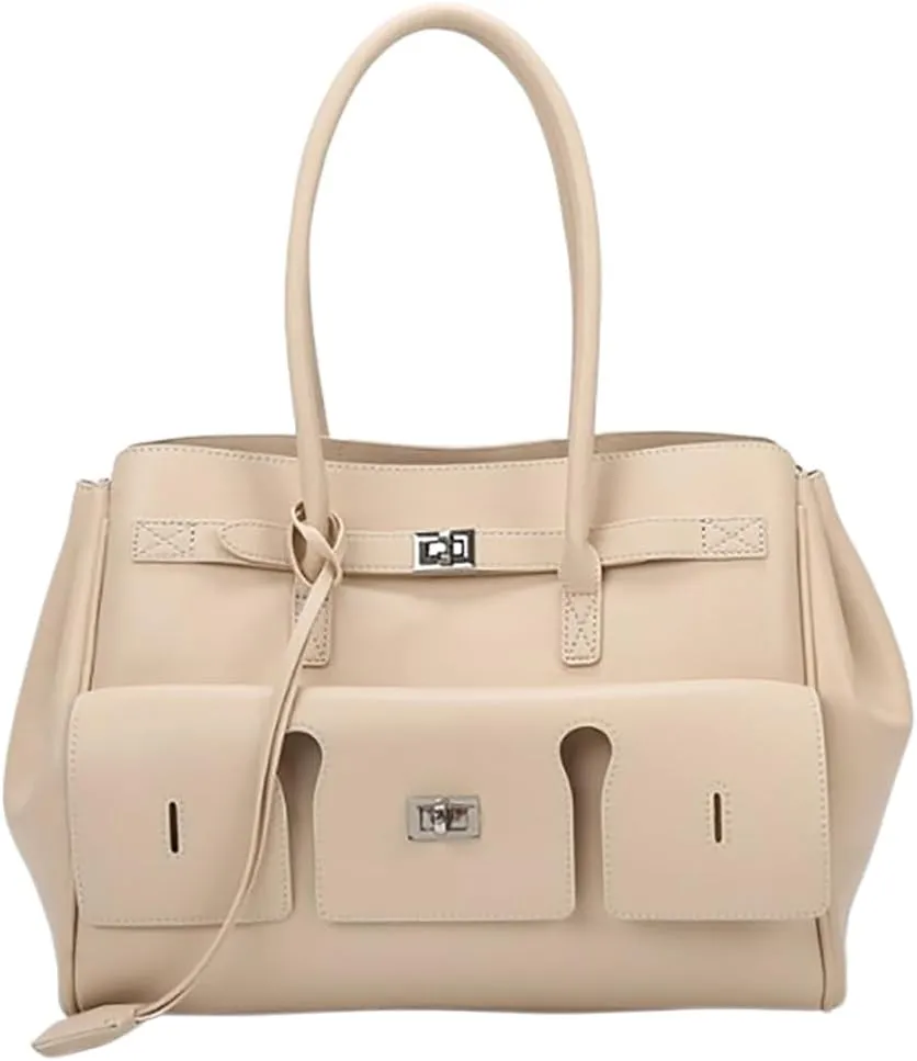 Slouchy PU Leather Tote Bag Crescent Crossbody Purse Women Trendy Hobo Bags Shoulder Satchel Bag Top Handle Tote Handbag