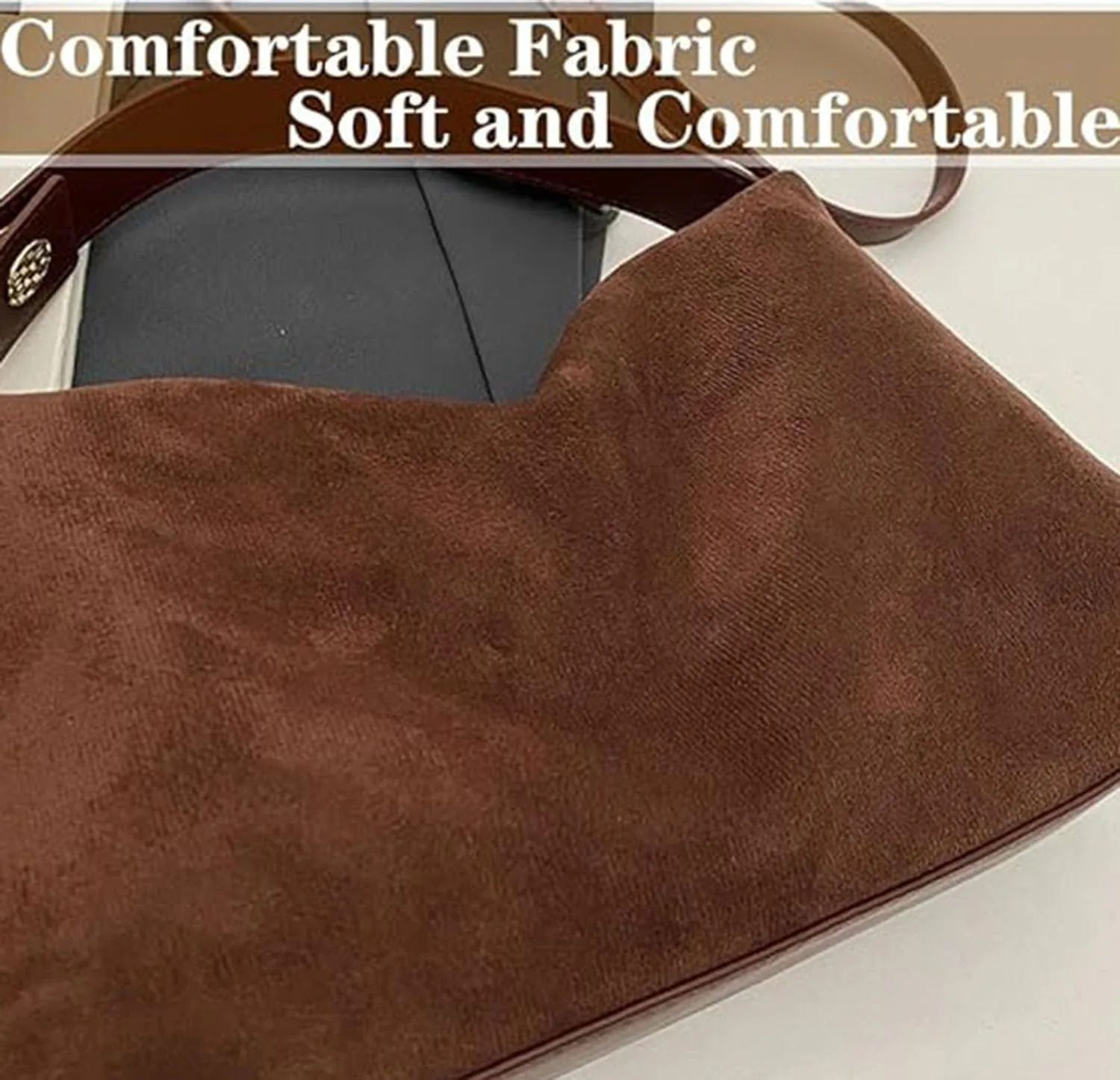 Slouchy Suede Cloud Hobo Bags Brown Suede Bag Retro Suede Shoulder Bag Women Crescent Shoulder Bag