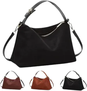 Slouchy Suede Cloud Hobo Bags Brown Suede Bag Retro Suede Shoulder Bag Women Crescent Shoulder Bag