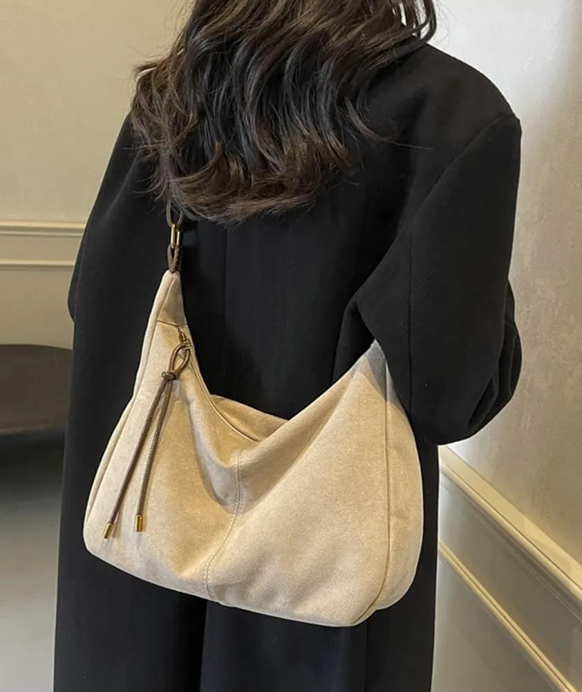 Slouchy Suede Shoulder Bag for Women Large Soft Totes Working Purse Handbag Dumpling Crossbody Satchel with Zipper