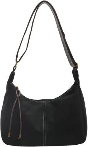 Slouchy Suede Shoulder Bag for Women Large Soft Totes Working Purse Handbag Dumpling Crossbody Satchel with Zipper